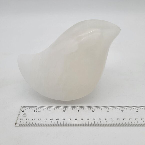 Carved White Alabaster Abstract Bird Sculpture - Picture 6 of 6